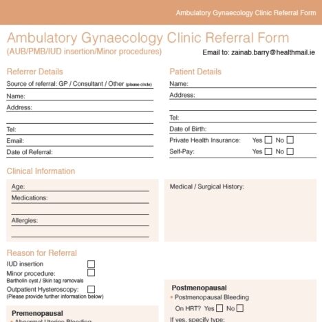 Download Ambulatory Gynaecology Clinic Referral Form
